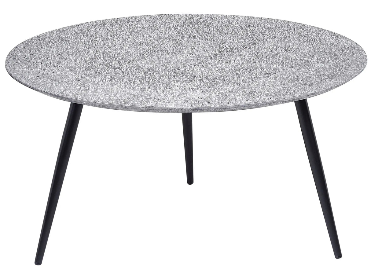 Coffee Table Concrete Effect 79 cm Black Base Living Room Bedroom Modern Beliani