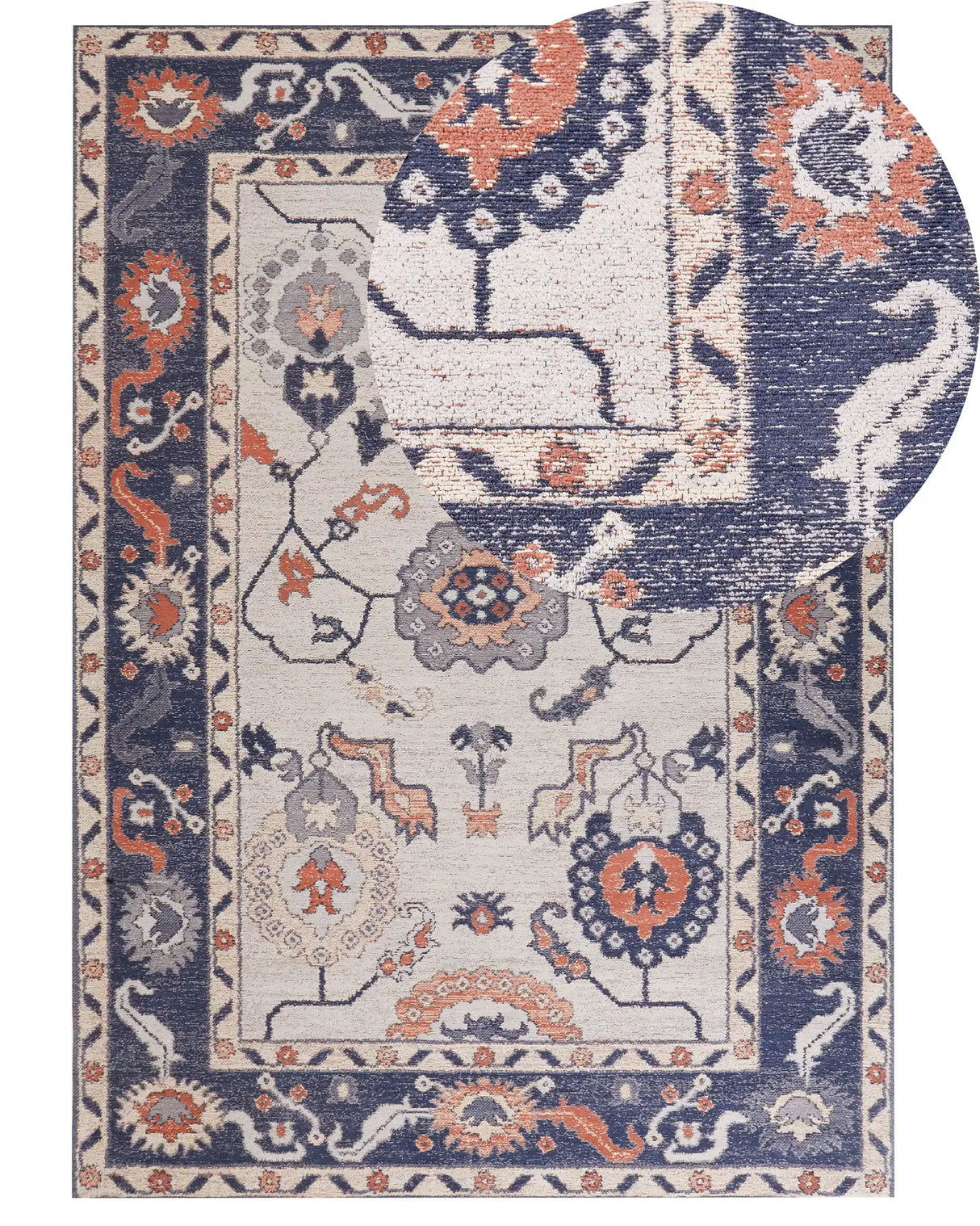 Area Rug Multicolour Cotton Polyester 160 x 230 cm Oriental Pattern Distressed Vintage Home Decor Beliani