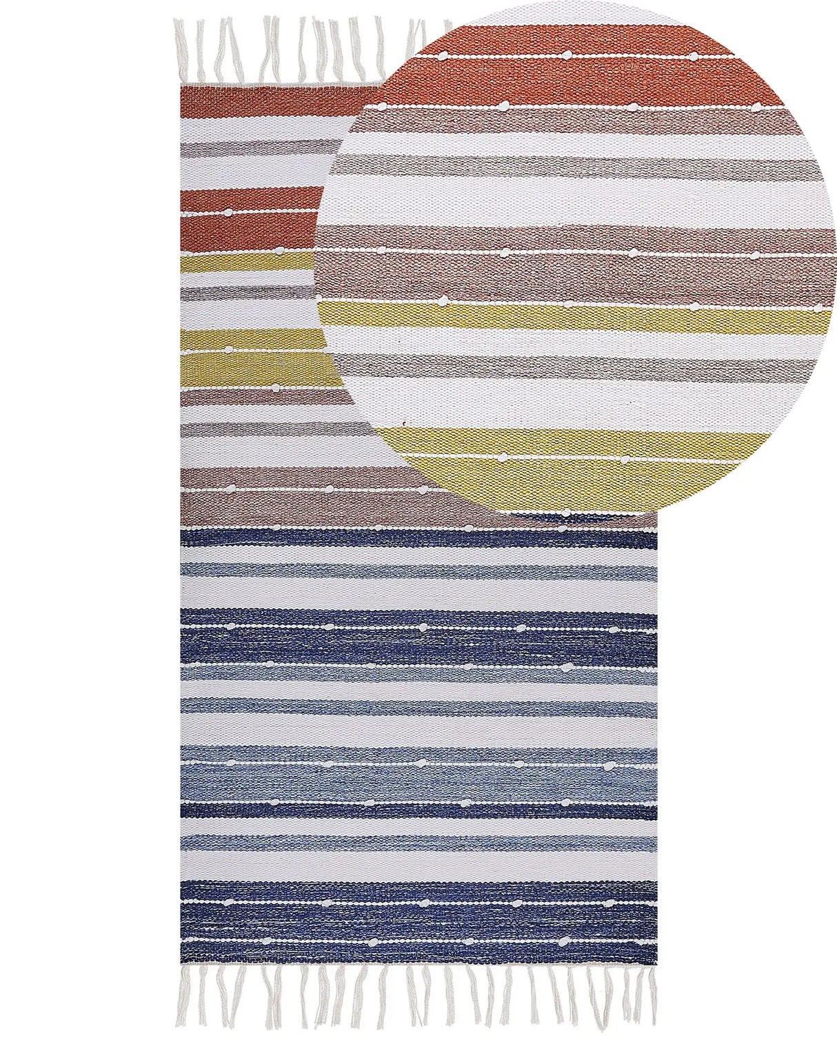 Area Rug Multicolour 80 x 150 cm Synthetic Material Decorative Tassels Indoor Outdoor Beliani