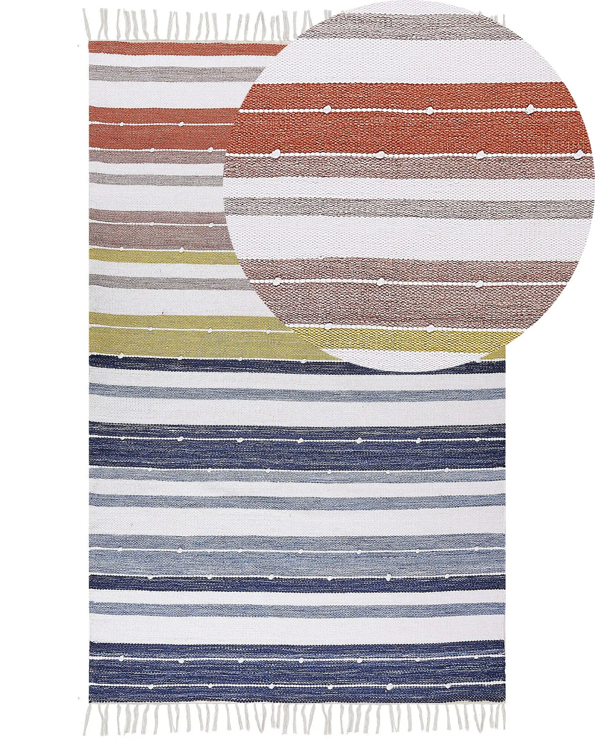Area Rug Multicolour 140 x 200 cm Synthetic Material Decorative Tassels Indoor Outdoor Beliani