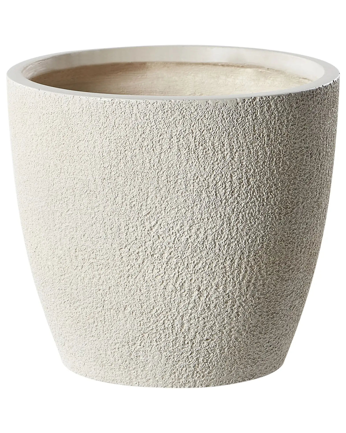 Plant Pot White Fibre Clay 36x36x32 cm Round Weather Resistant Beliani