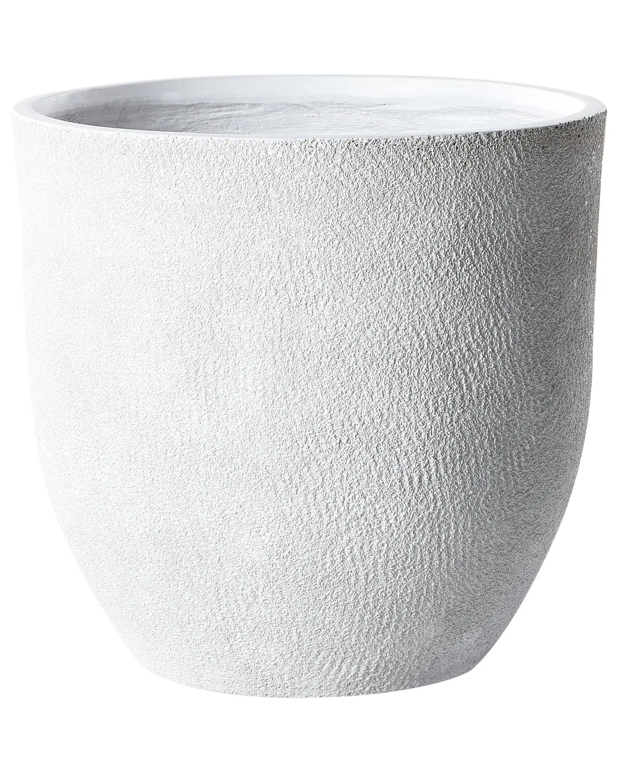 Plant Pot White Fibre Clay Round 46x46x46 cm Weather Resistant Beliani