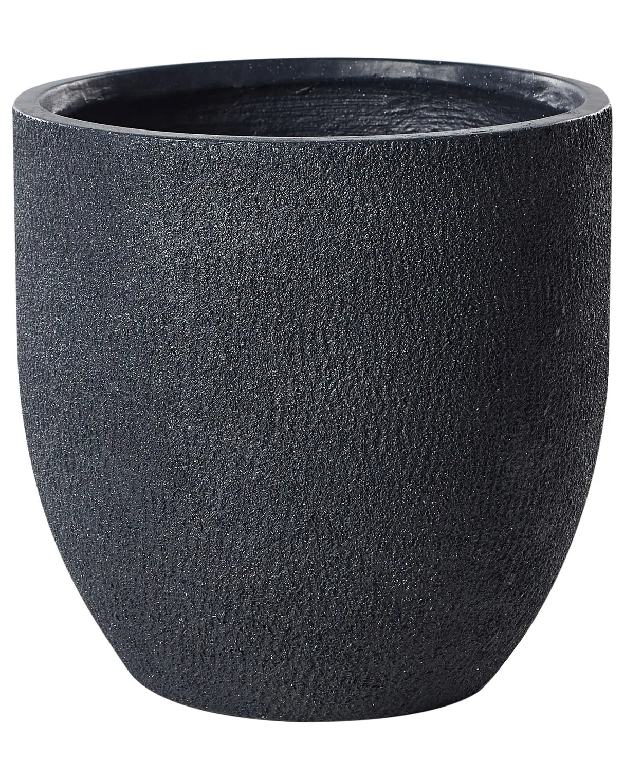 Plant Pot Dark Grey Fibre Clay Round 46x46x46 cm Weather Resistant Beliani
