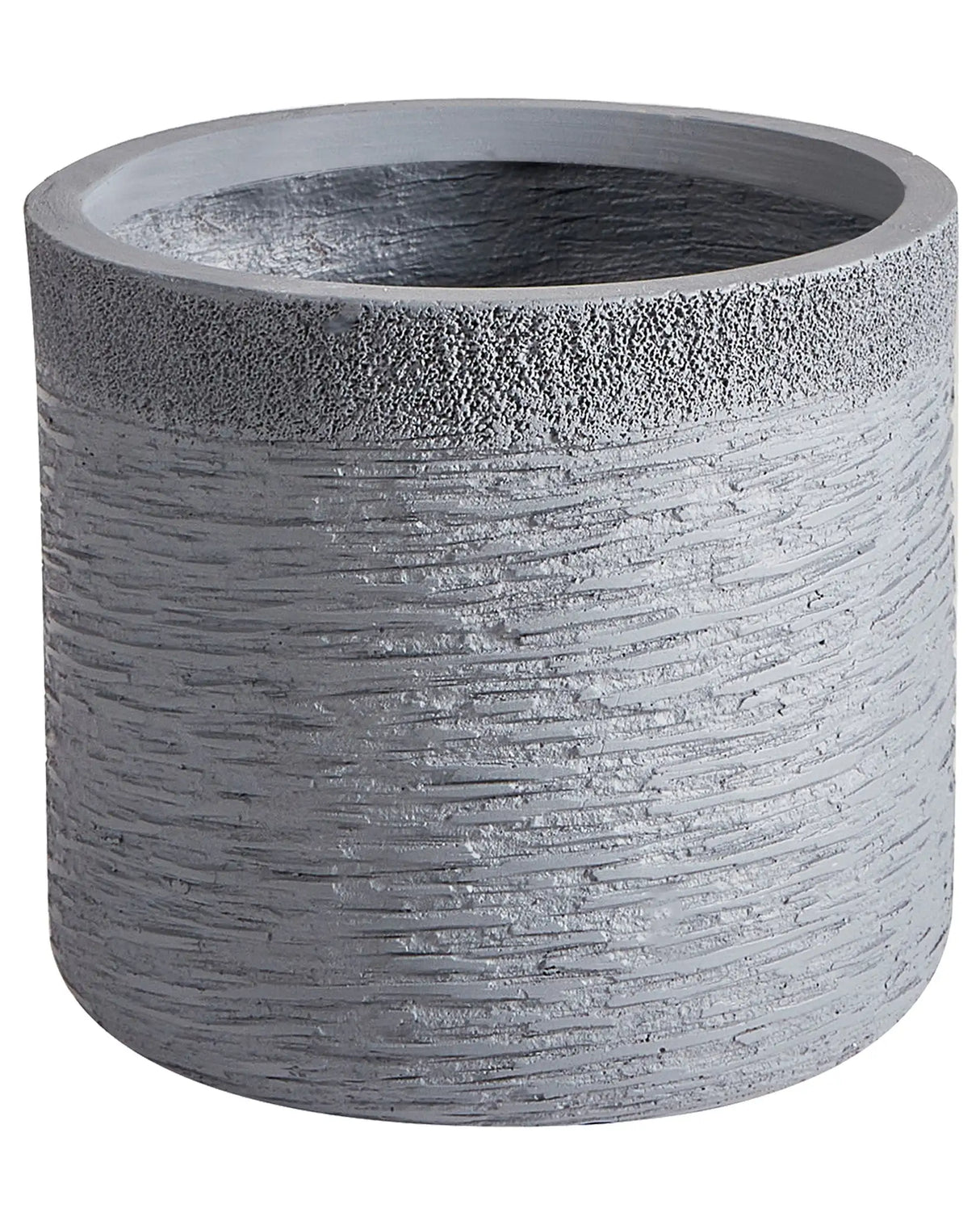 Plant Pot Grey Fibre Clay Round 26x26x25 cm Weather Resistant Beliani