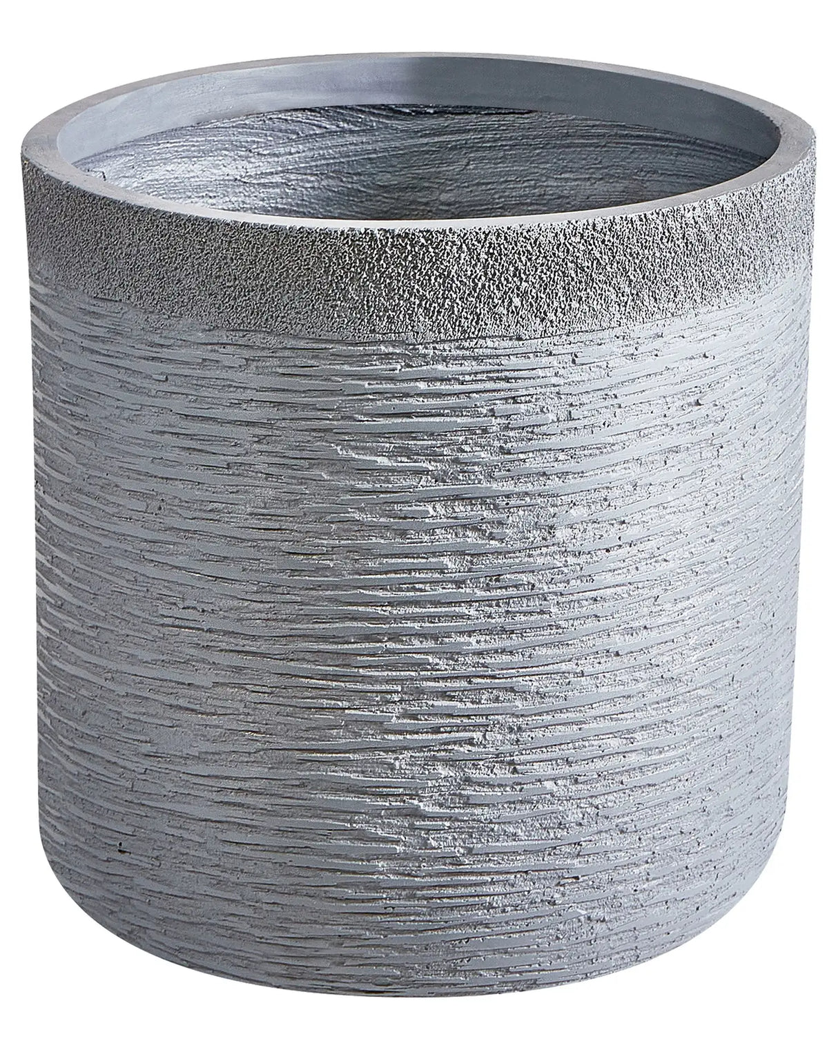 Plant Pot Grey Fibre Clay Round 42x42x41 cm Weather Resistant Beliani