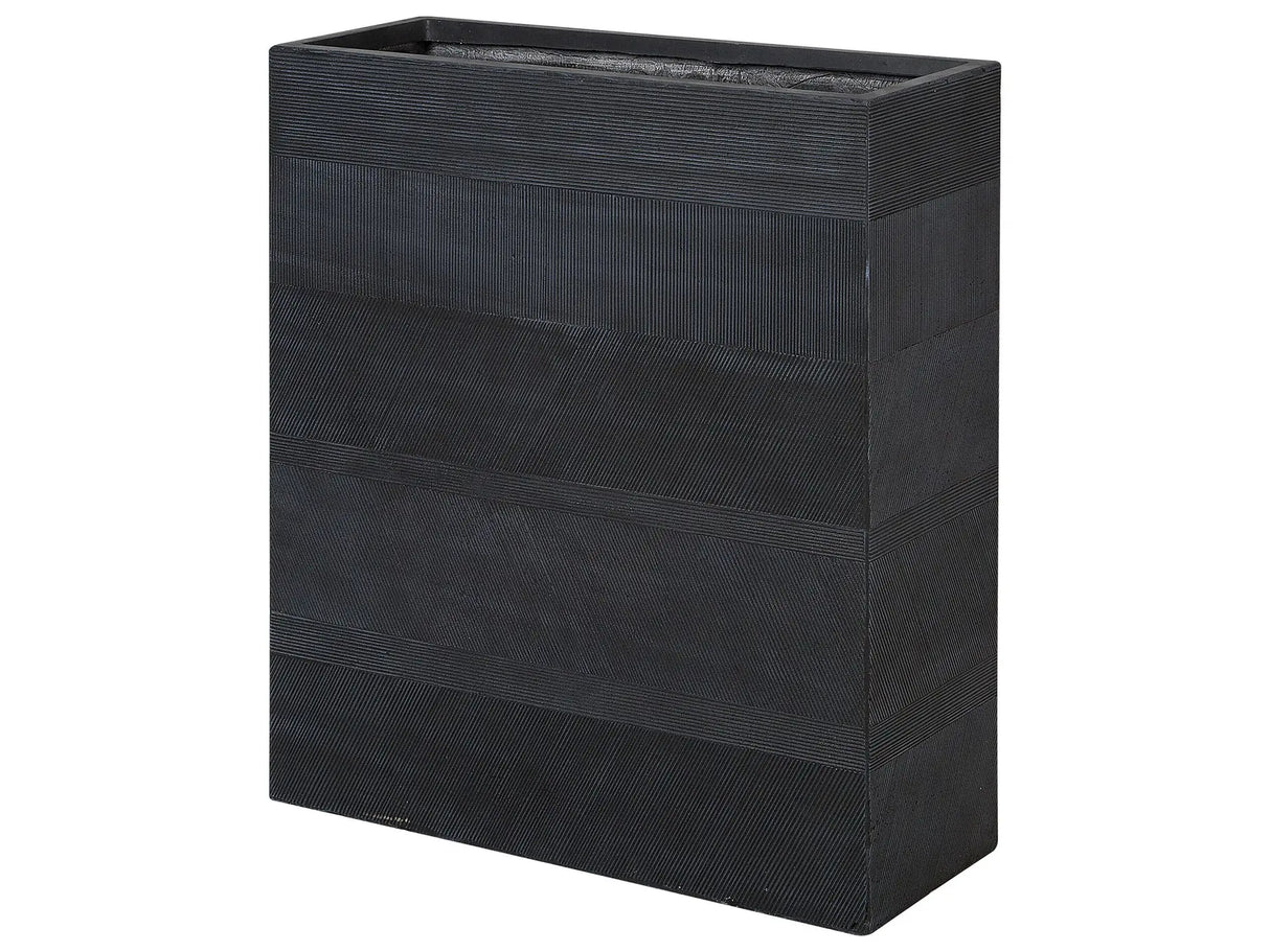 Plant Pot Planter Black Fibre Clay Rectangle 60x22x72 cm Outdoor Indoor Beliani