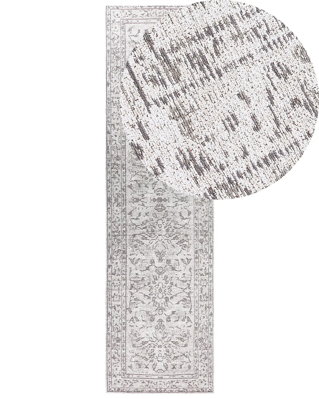 Runner Rug Beige Cotton 80 x 300 cm Hallway Kitchen Runner Long Carpet  Beliani