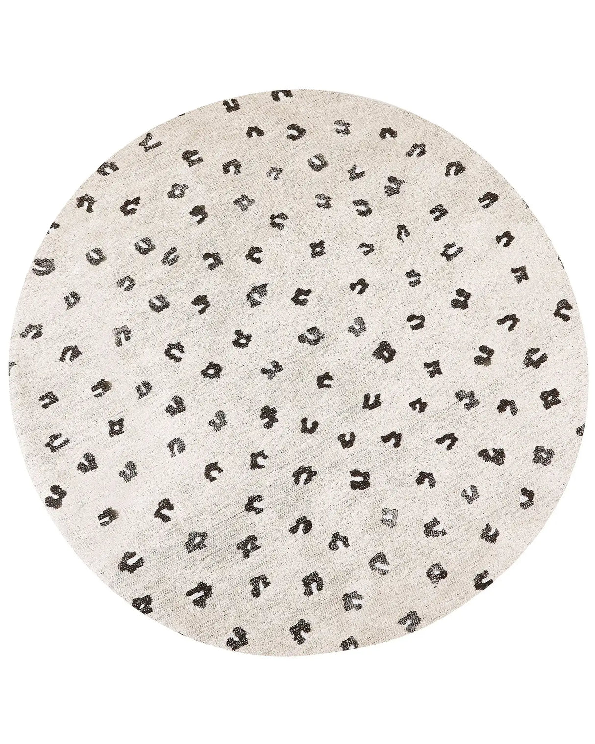 Rug Light Beige Cotton 140 cm Rectangular Animal Motif Modern Beliani