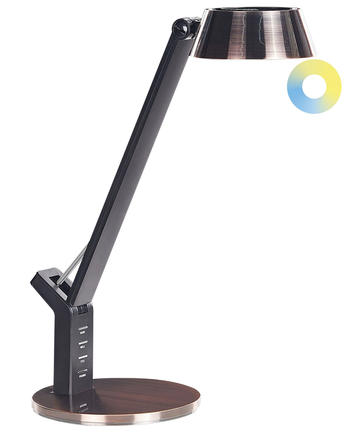 LED Desk Lamp Copper Metal Table Lighting Reading Computer Lamp Adjustable Arm Dimmer Colour Temperature USB Port Beliani