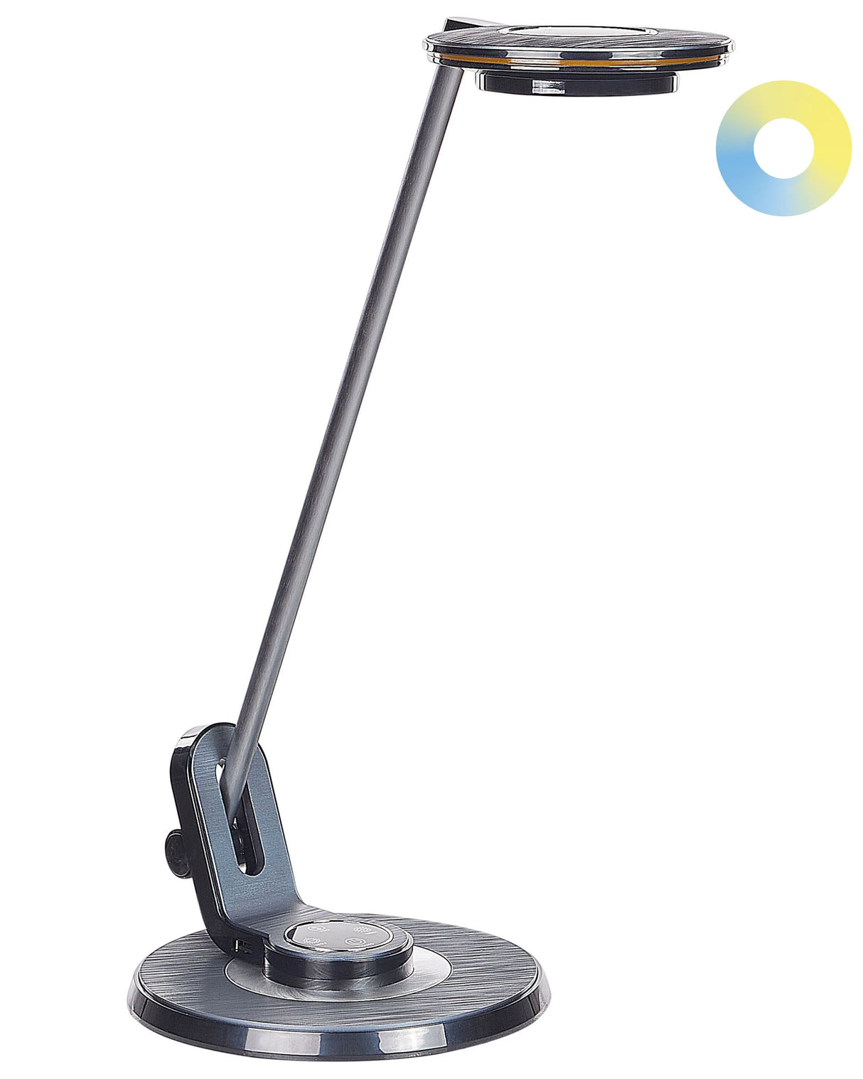 LED Desk Lamp Black Metal Table Lighting Reading Computer Lamp Adjustable Arm Dimmer Colour Temperature USB Port Beliani