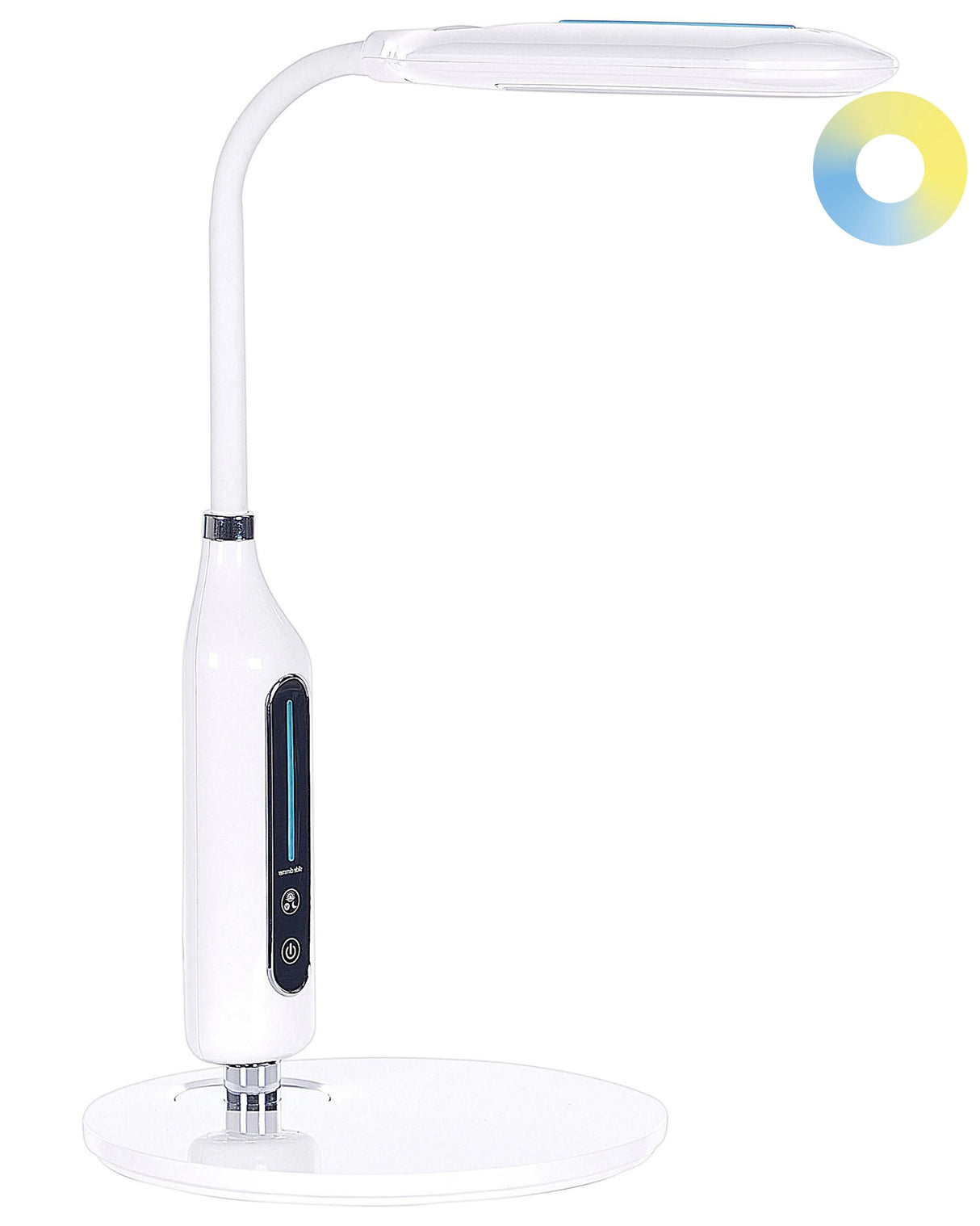 Desk Lamp White Table Lighting Reading Computer Lamp Adjustable Arm Slide Dimmer Colour Temperature Beliani