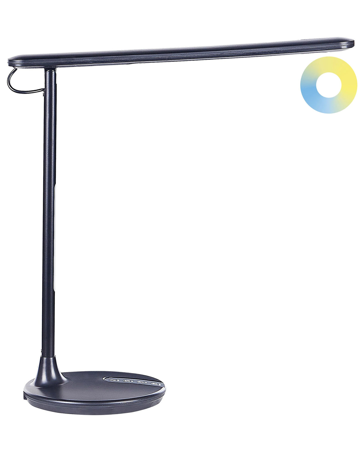 Desk LED Lamp Metal Aluminum Black with Base Double Dimming Touch Switch Light Office Study Modern Beliani