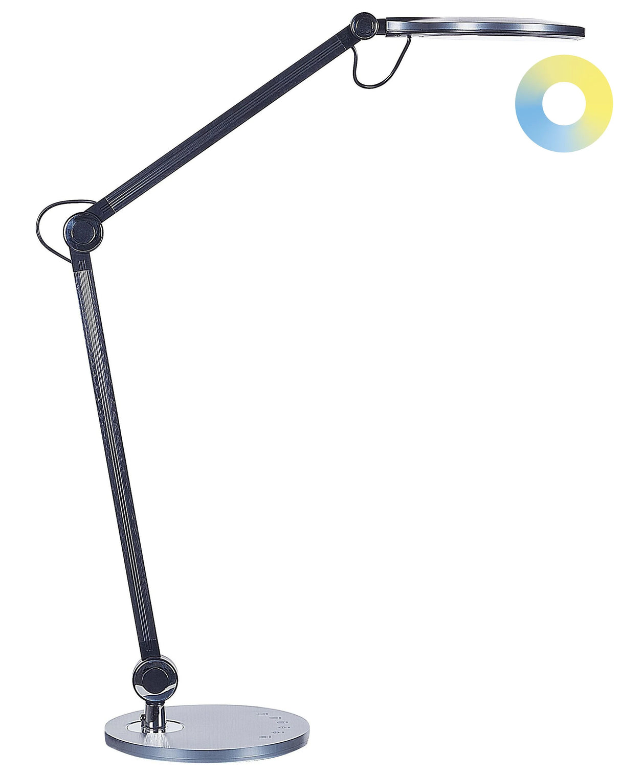 Desk LED Lamp Black Metal Aluminum with Base Double Dimming Touch Switch Light Office Study Modern Beliani