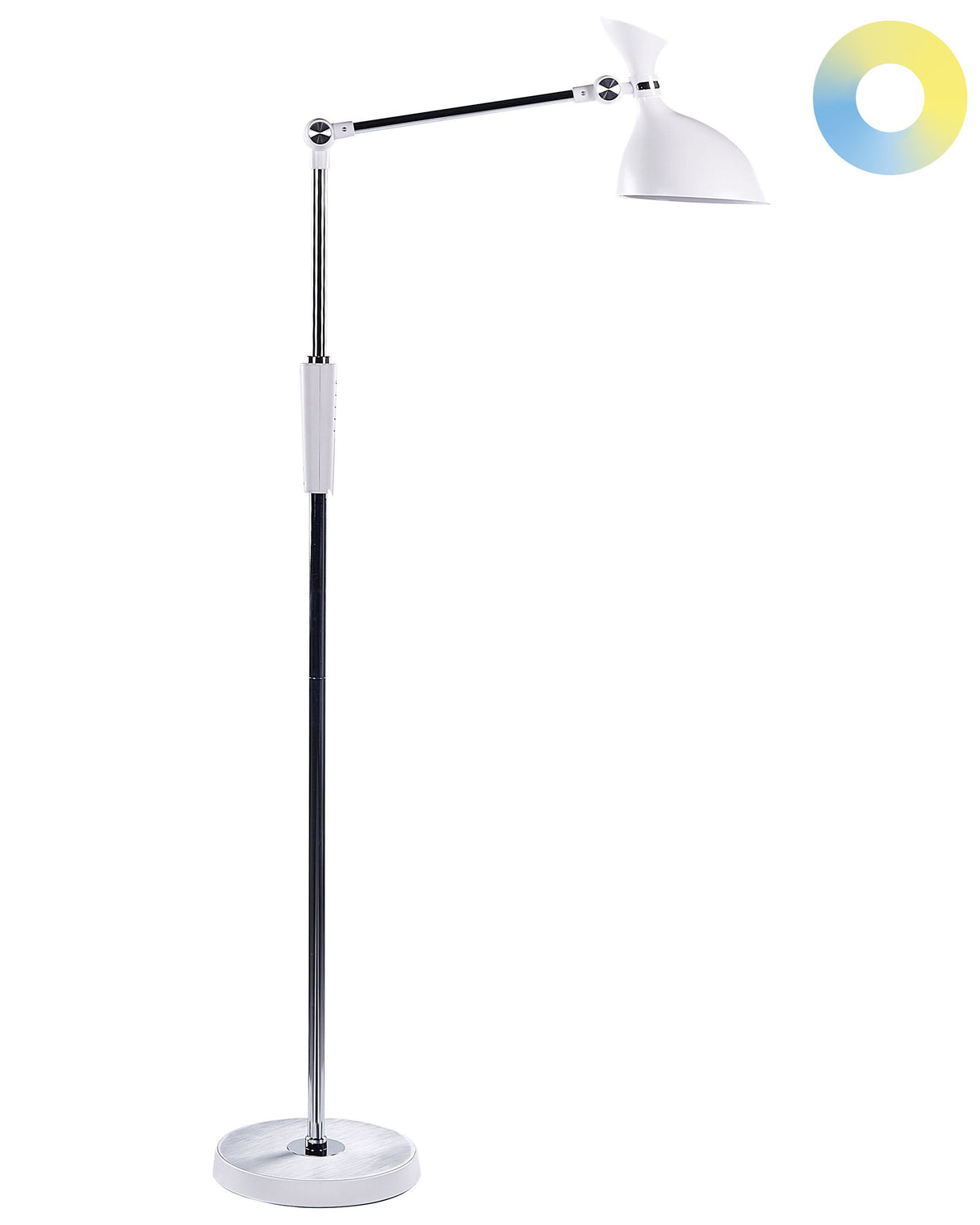 Floor LED Lamp White Synthetic Material 169 cm Height Dimming CCT Modern Lighting Home Office Beliani