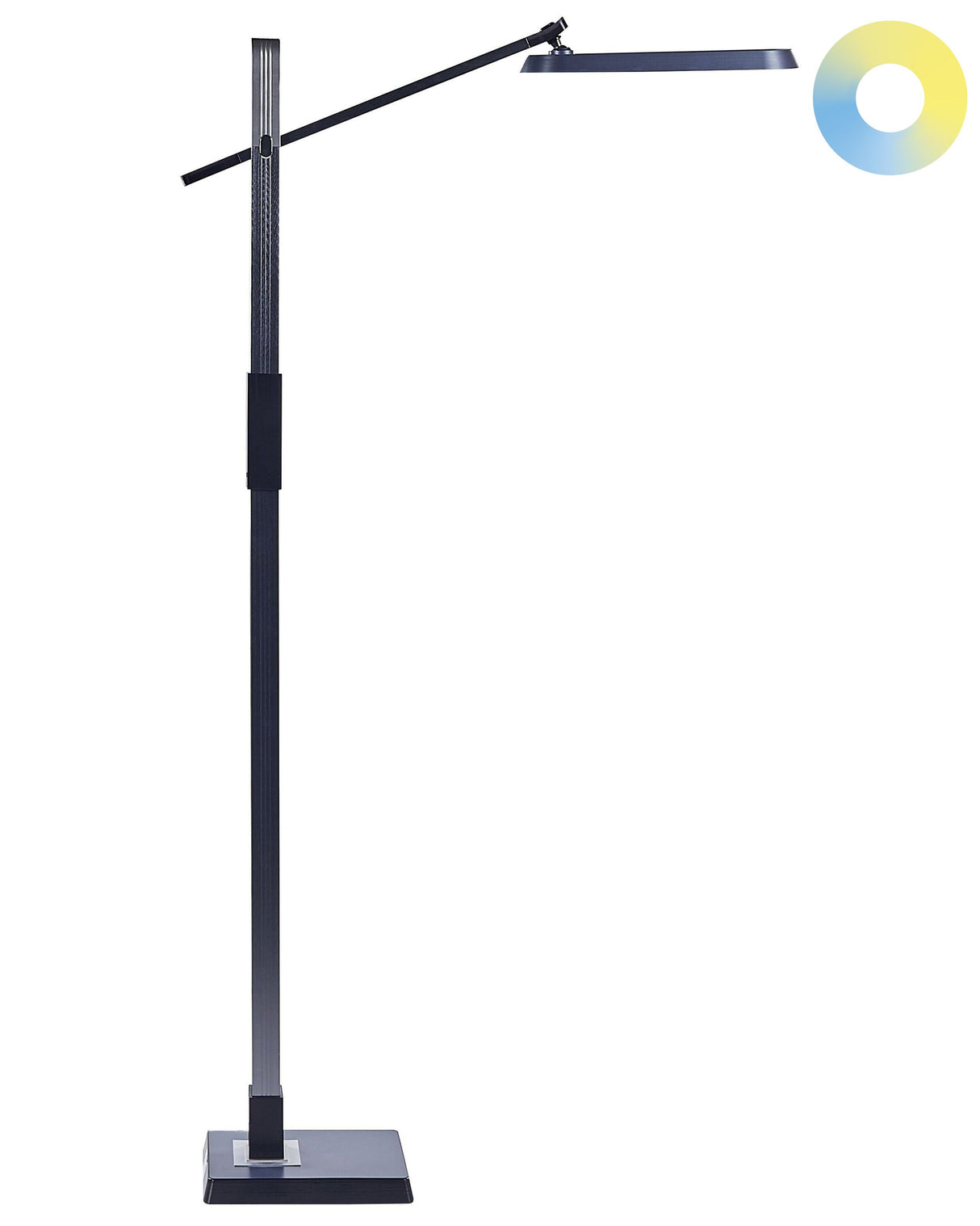 Floor LED Lamp Dark Grey Synthetic Material 144 cm Height Dimming CCT Modern Lighting Home Office Beliani