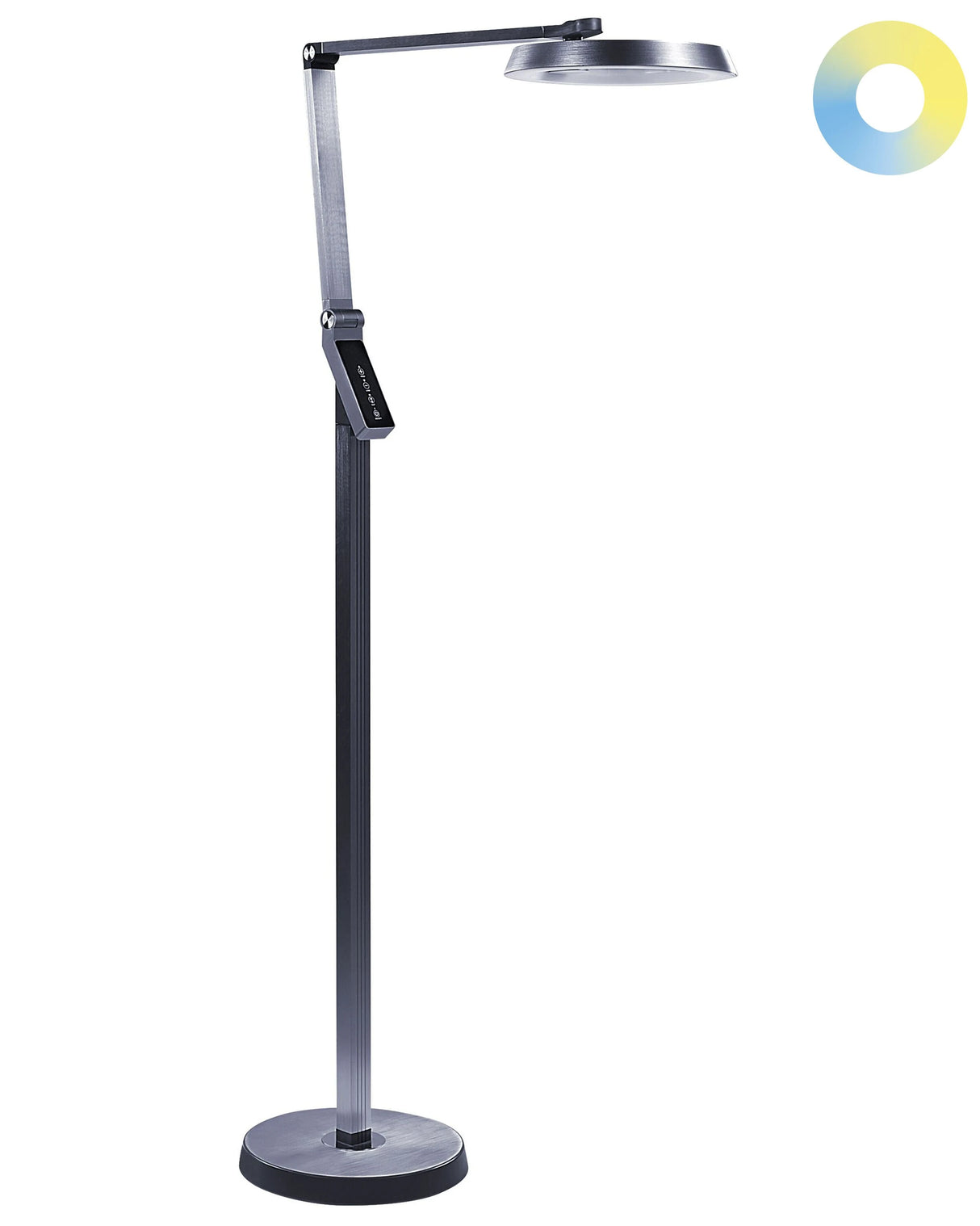 Floor LED Lamp Dark Grey Synthetic Material 170 cm Height Dimming LCD Modern Lighting Home Office Beliani