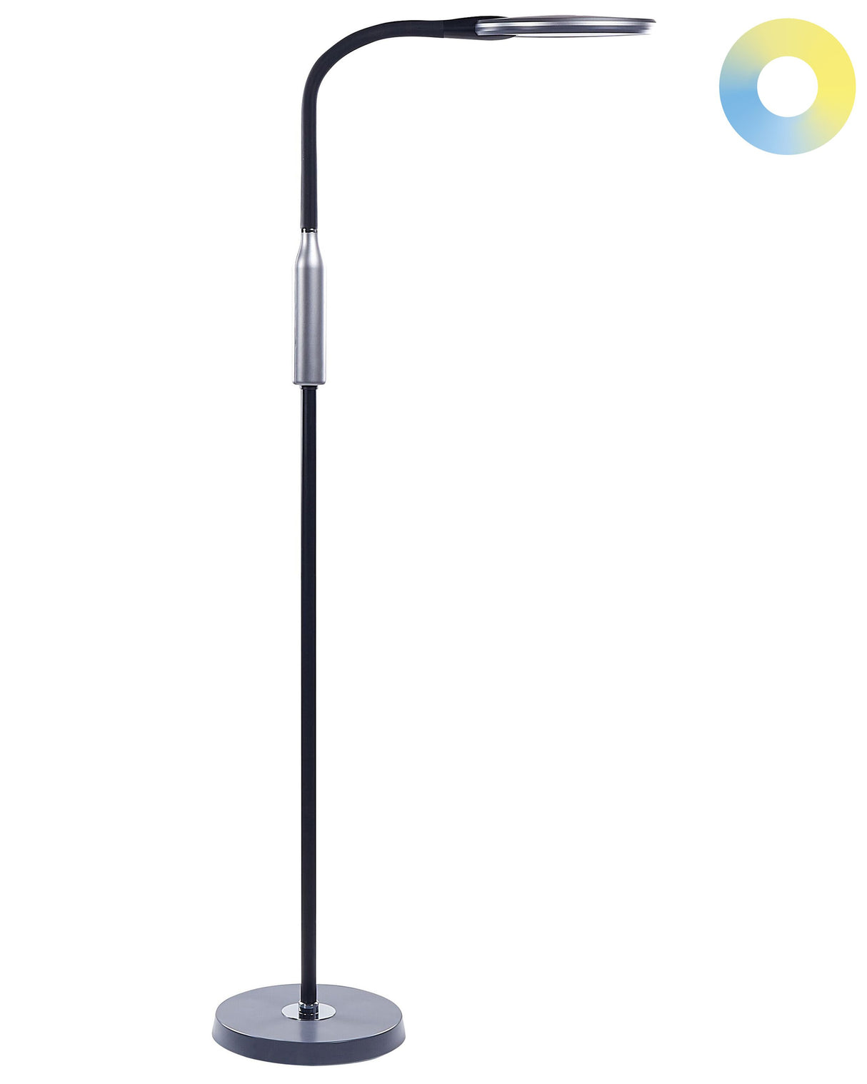 Floor LED Lamp Black Synthetic Material 148 cm Height Slider Dimming Modern Lighting Home Office Beliani