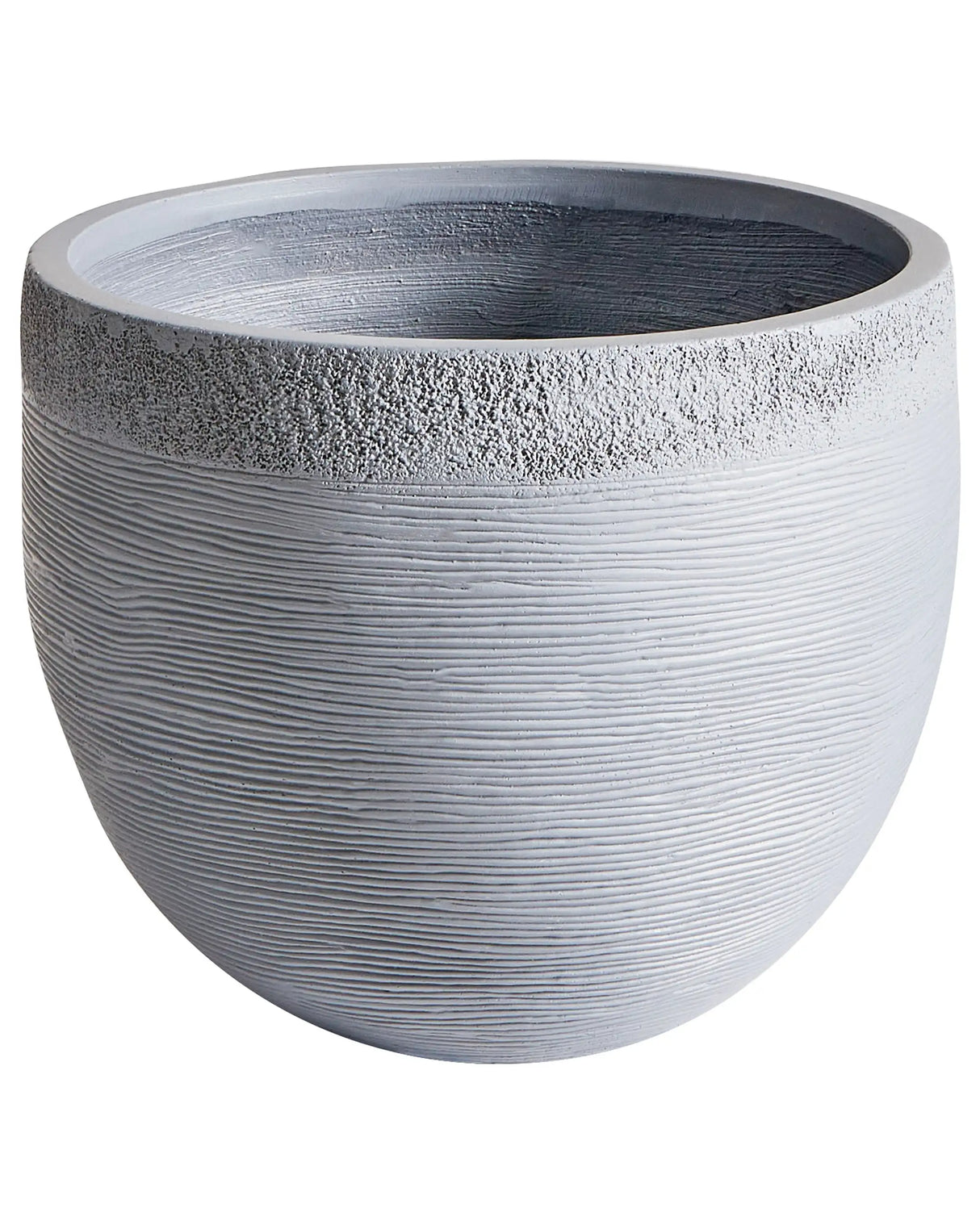 Plant Pot Grey 38x38x30 cm Fibre Clay Round Weather Resistant Beliani