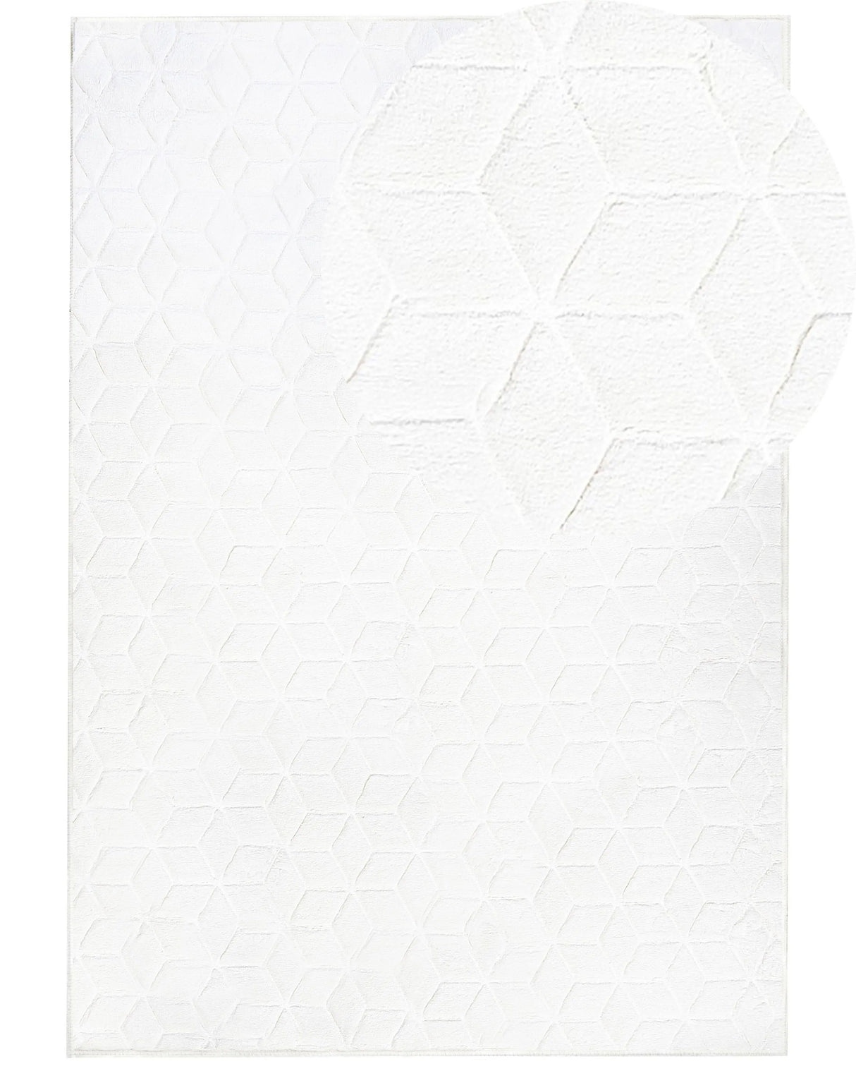 Faux Rabbit Fur Rug White Artificial Polyester Fur 160 x 230  cm Soft Shaggy High Pile Rug Beliani