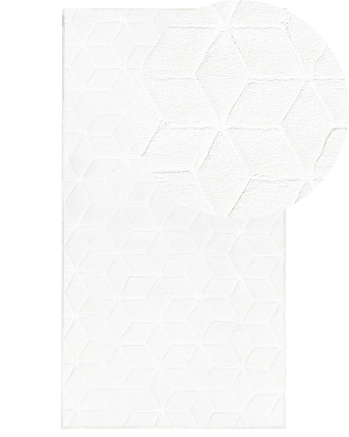 Faux Rabbit Fur Rug White Artificial Polyester Fur 80 x 150 cm Soft Shaggy High Pile Rug Beliani