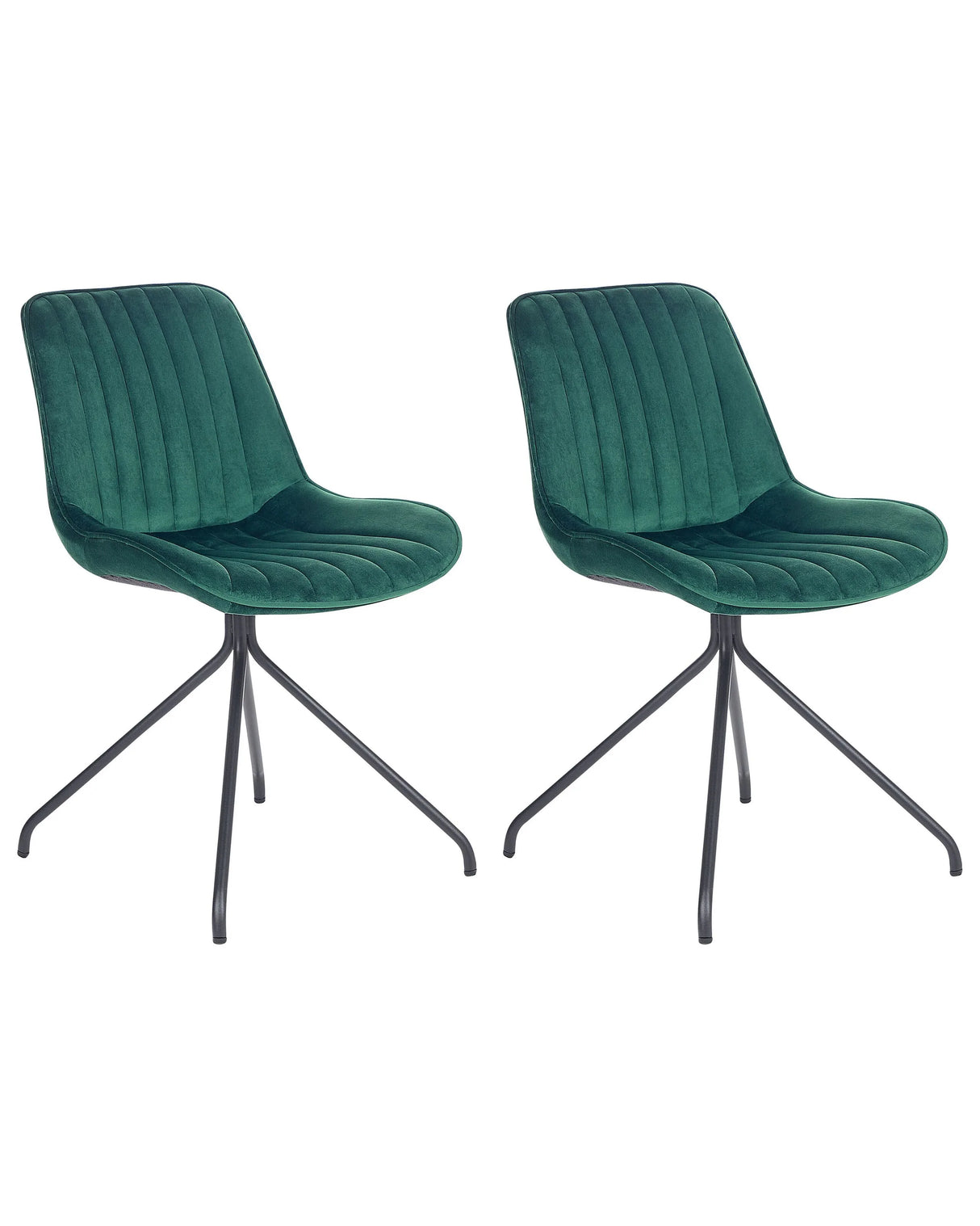 Green Velour Dining Chair Green Velour Set of 2 Upholstered Velour Dining Chairs Dining Room Chair Indoor Dining Chair with Steel Legs Decor Beliani