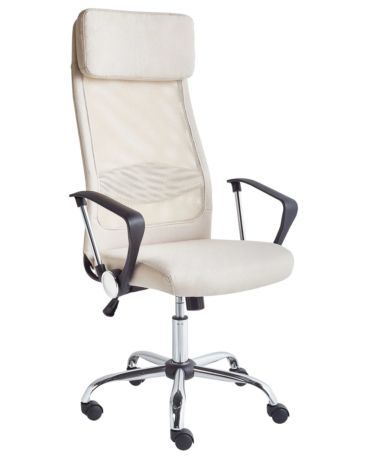 Executive Office Chair Beige Mesh Gas Lift Height Adjustable Full Swivel and Tilt Beliani
