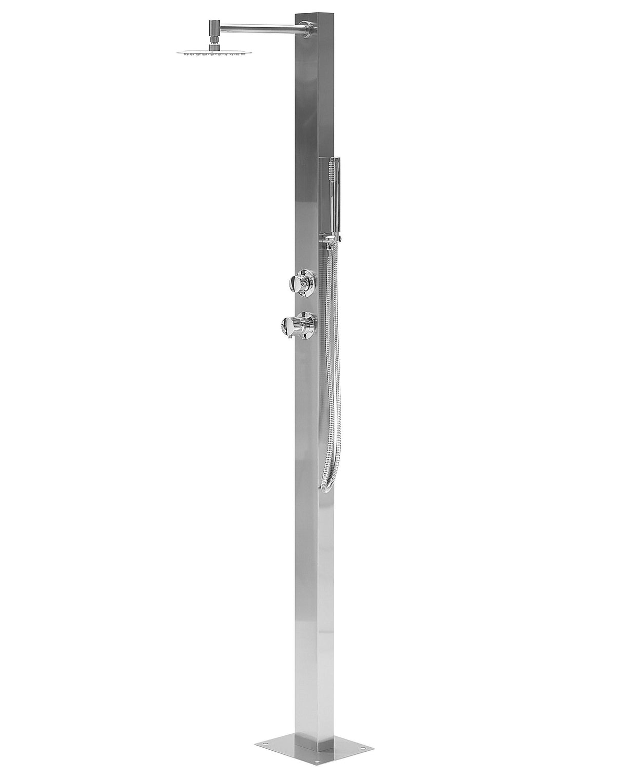 Outdoor Mixer Shower Set PVC with Rain Function Chrome Finish Glamour Modern Garden Beliani