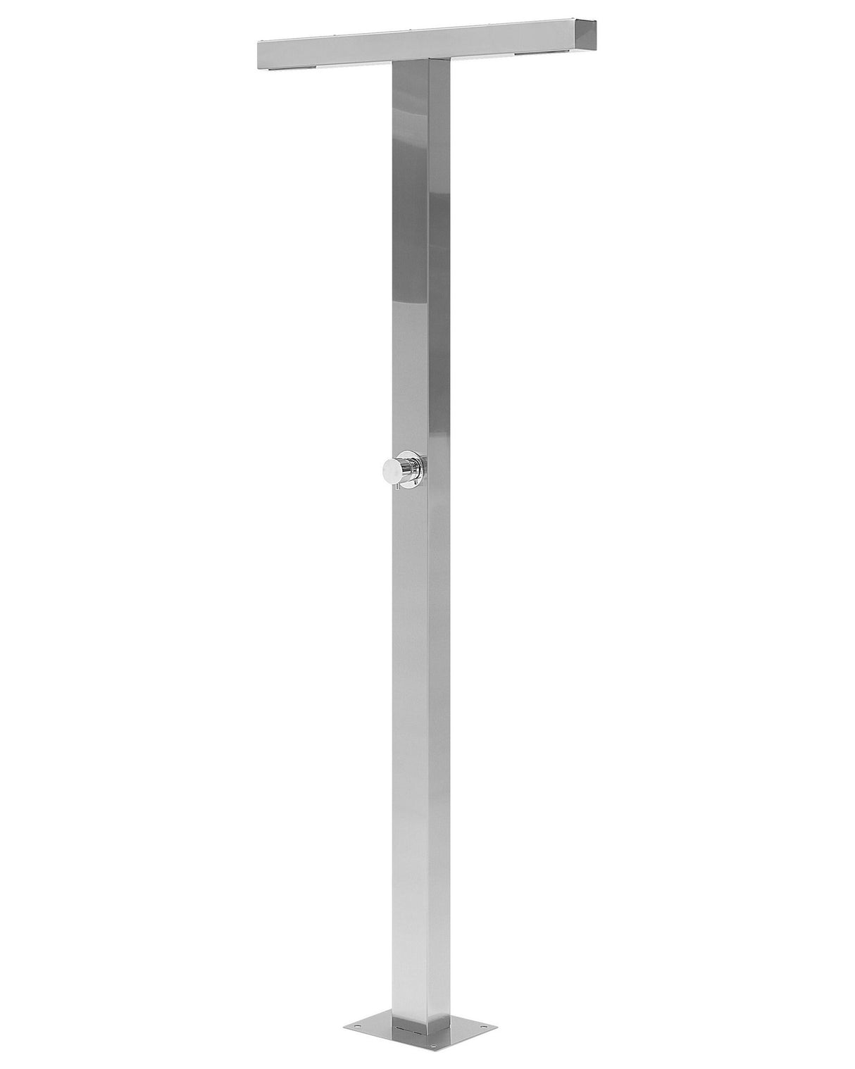 Outdoor Double Shower Column PVC with Rain Function Chrome Finish Modern Garden Beliani