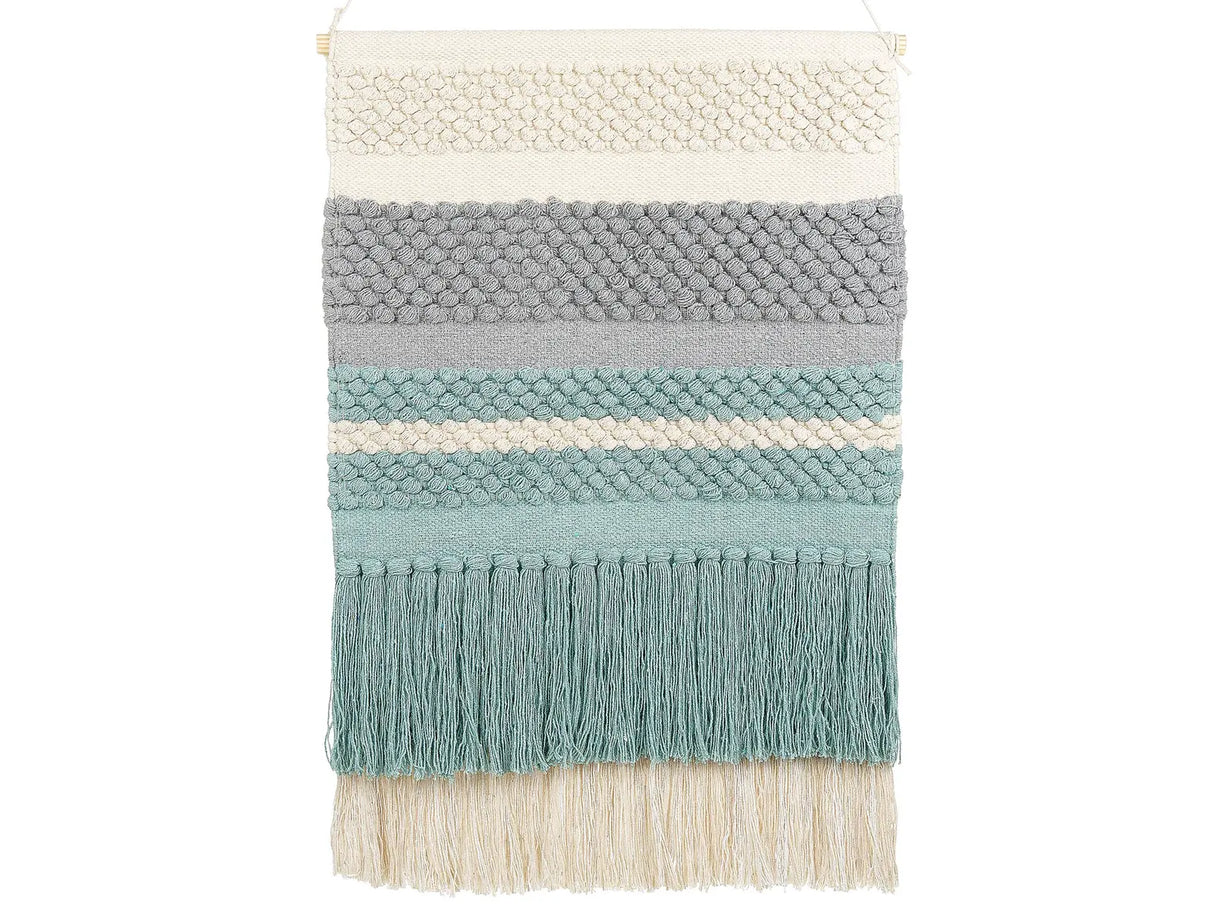 Wall Hanging Multicolour Cotton Handwoven with Tassels Wall Dcor Hanging Decoration Retro Sea Style Living Room Bedroom Beliani