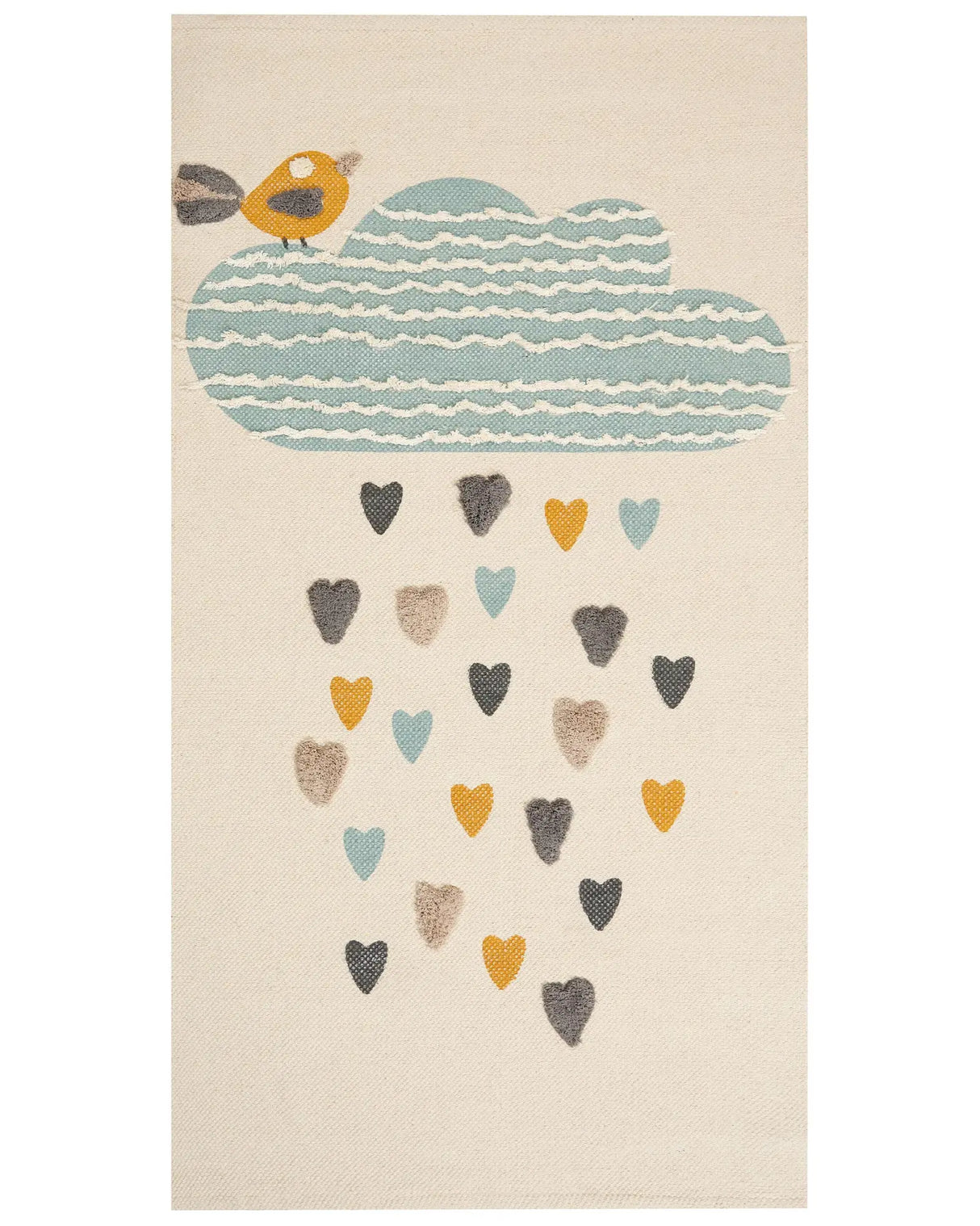 Area Rug Multicolour Cloud Print 80 x 150 cm Low Pile Runner for Children Playroom Beliani