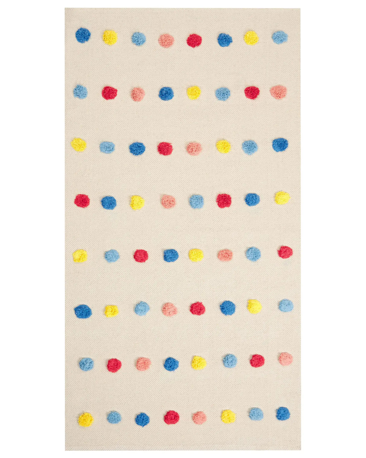 Area Rug Multicolour Mini Pompoms 80 x 150 cm Low Pile Runner for Children Playroom Beliani
