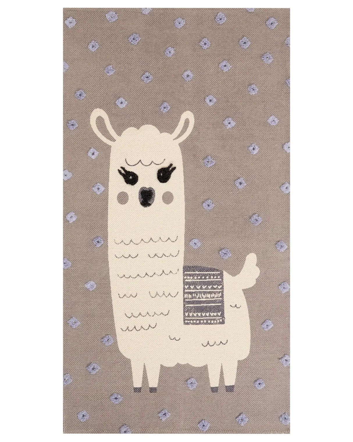Area Rug Brown Llama Print 80 x 150 cm Low Pile Runner for Children Playroom Beliani