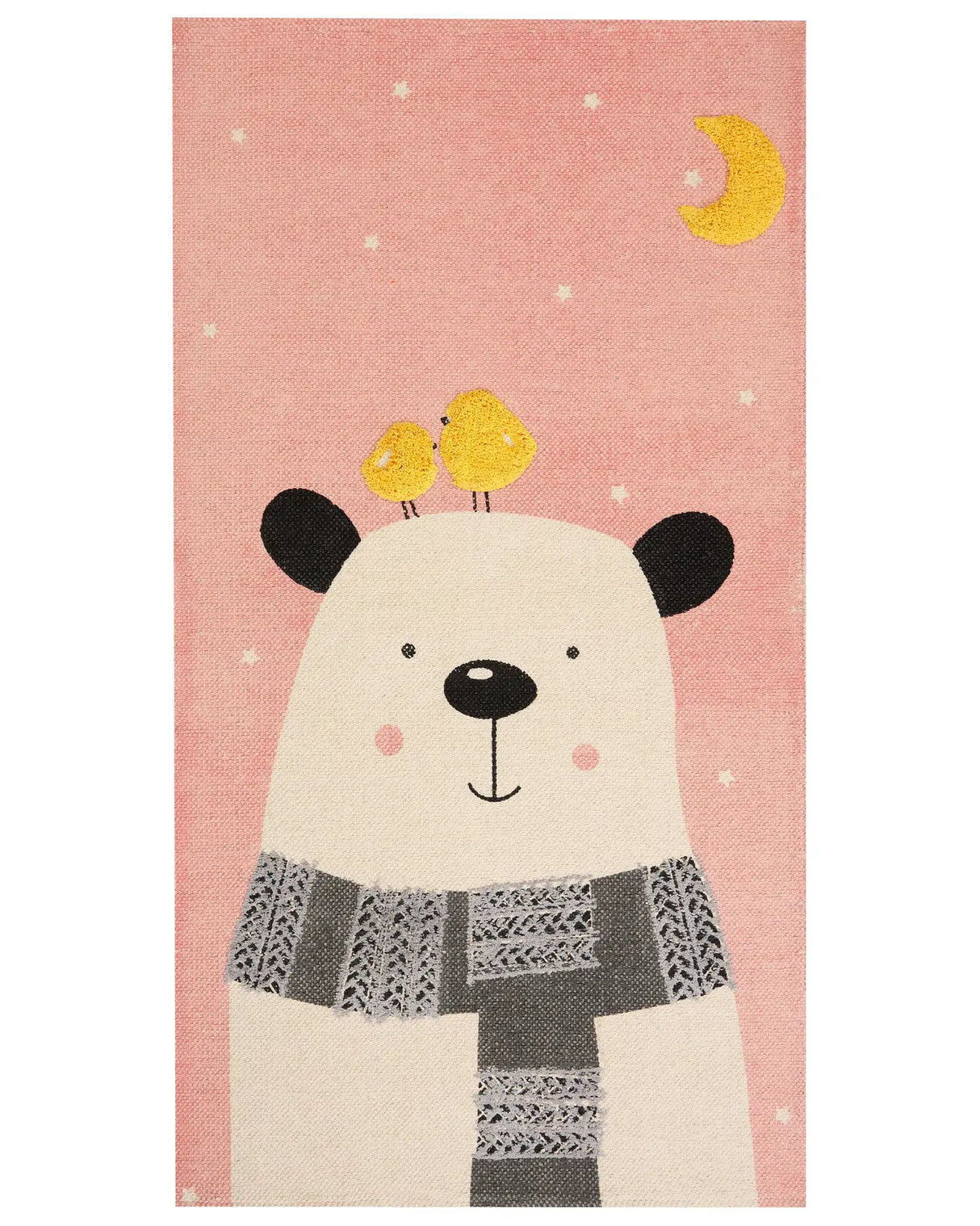 Area Rug Multicolour Bear Print 80 x 150 cm Low Pile Runner for Children Playroom Beliani