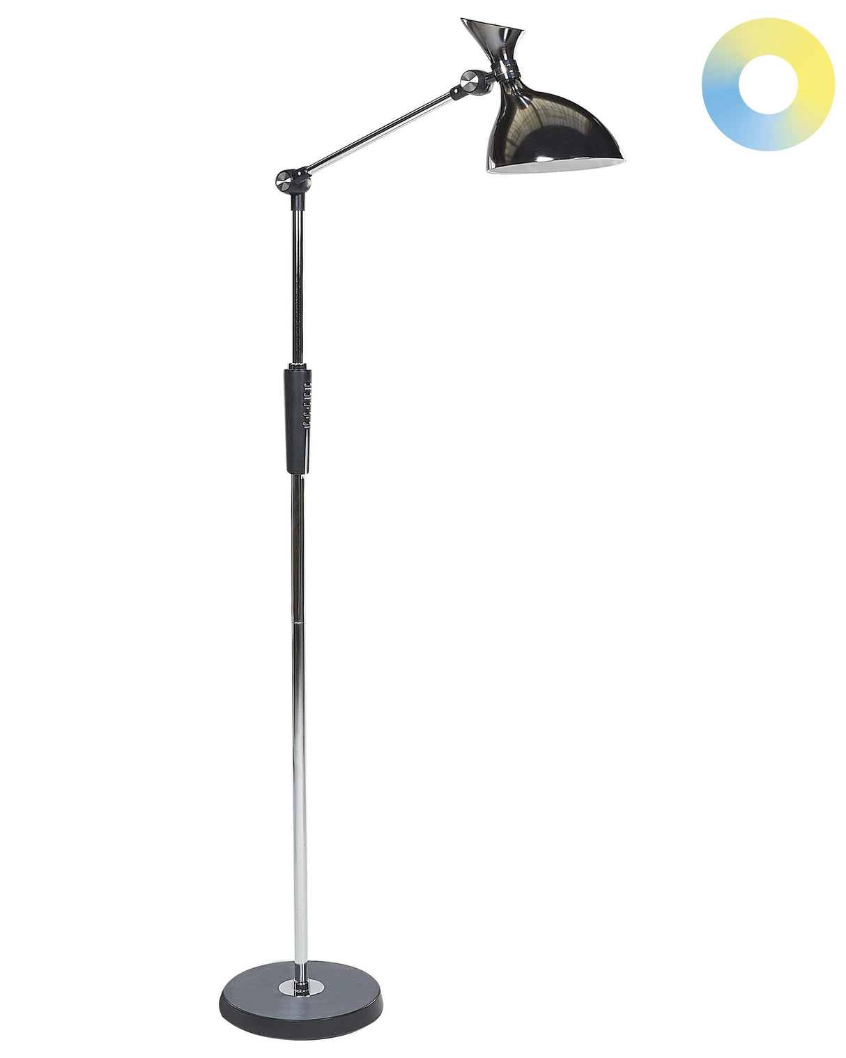 Floor LED Lamp Silver Synthetic Material 169 cm Height Dimming CCT Modern Lighting Home Office Beliani