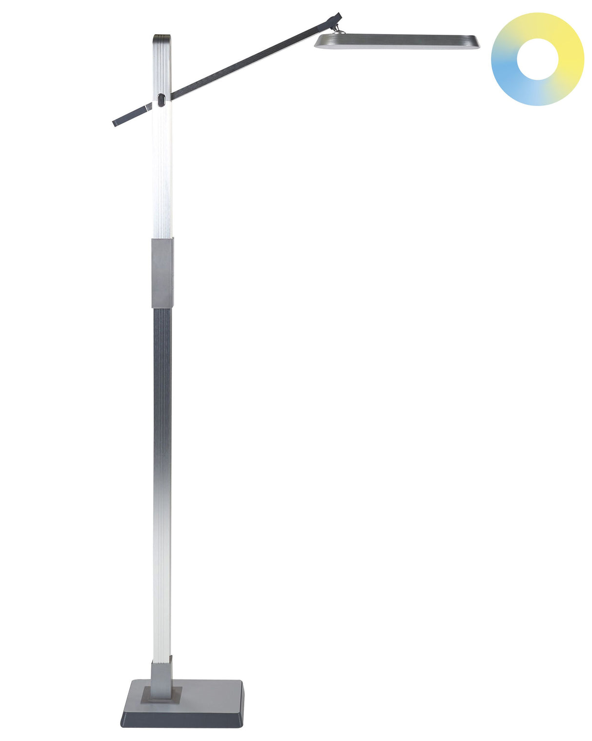 Floor LED Lamp Silver Synthetic Material 144 cm Height Dimming CCT Modern Lighting Home Office Beliani