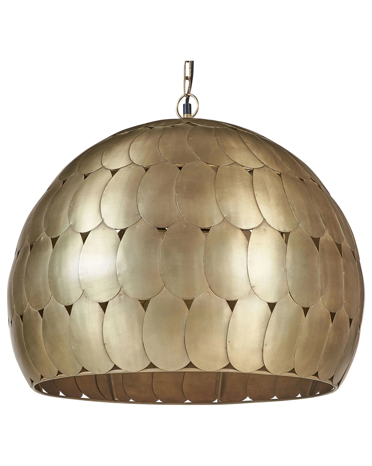 1-Light Pendant Ceiling Lamp Metal Brass Sphere Shade Retro Living Room Beliani
