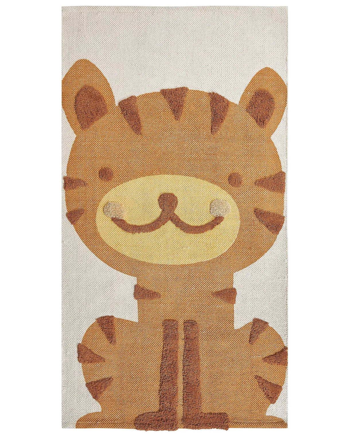Area Rug Multicolour Cotton Polyester 80 x 150 cm Tiger Print Low Pile Runner for Children Playroom  Beliani