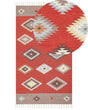 Kilim Area Rug Multicolour Cotton 80 x 150 cm Low Pile Geometric Pattern Rectangular Traditional Beliani