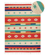 Klim Area Rug Multicolour Cotton 140 x 200 cm Cut Shuttle Handwoven Floor Wall Rug Geometric Reversible Pattern Tassels Beliani
