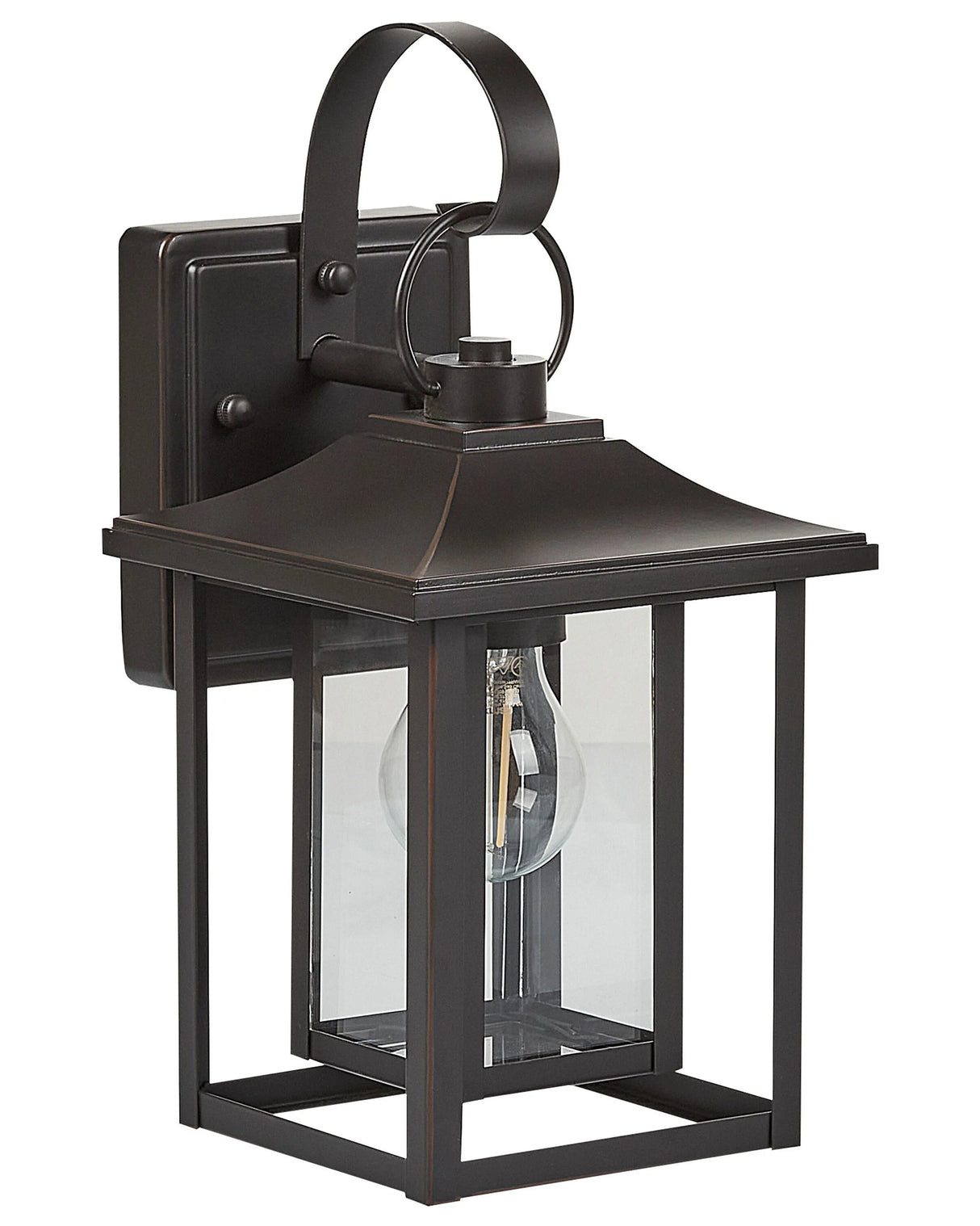 Outdoor Wall Light Lamp Black Iron Glass 34 cm External Retro Design Beliani