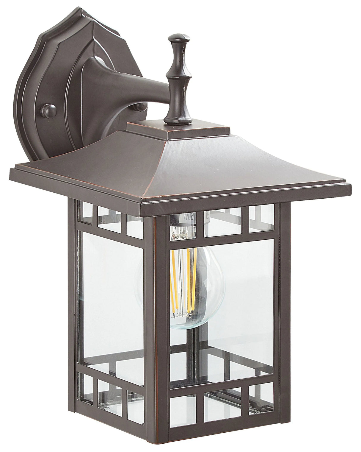 Outdoor Wall Light Lamp Black Iron Glass 28 cm External Retro Design Beliani