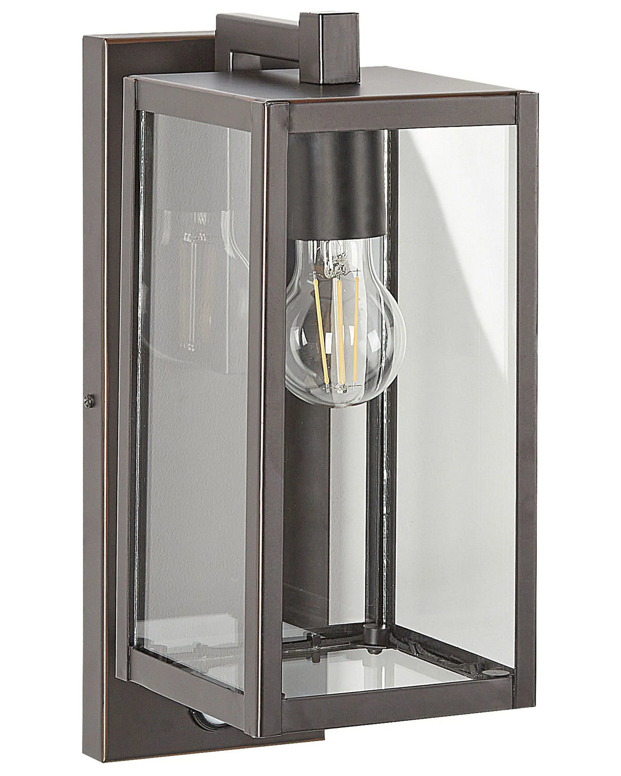 Outdoor Wall Light Lamp Black Iron Glass 33 cm with Motion Sensor External Retro Design Beliani