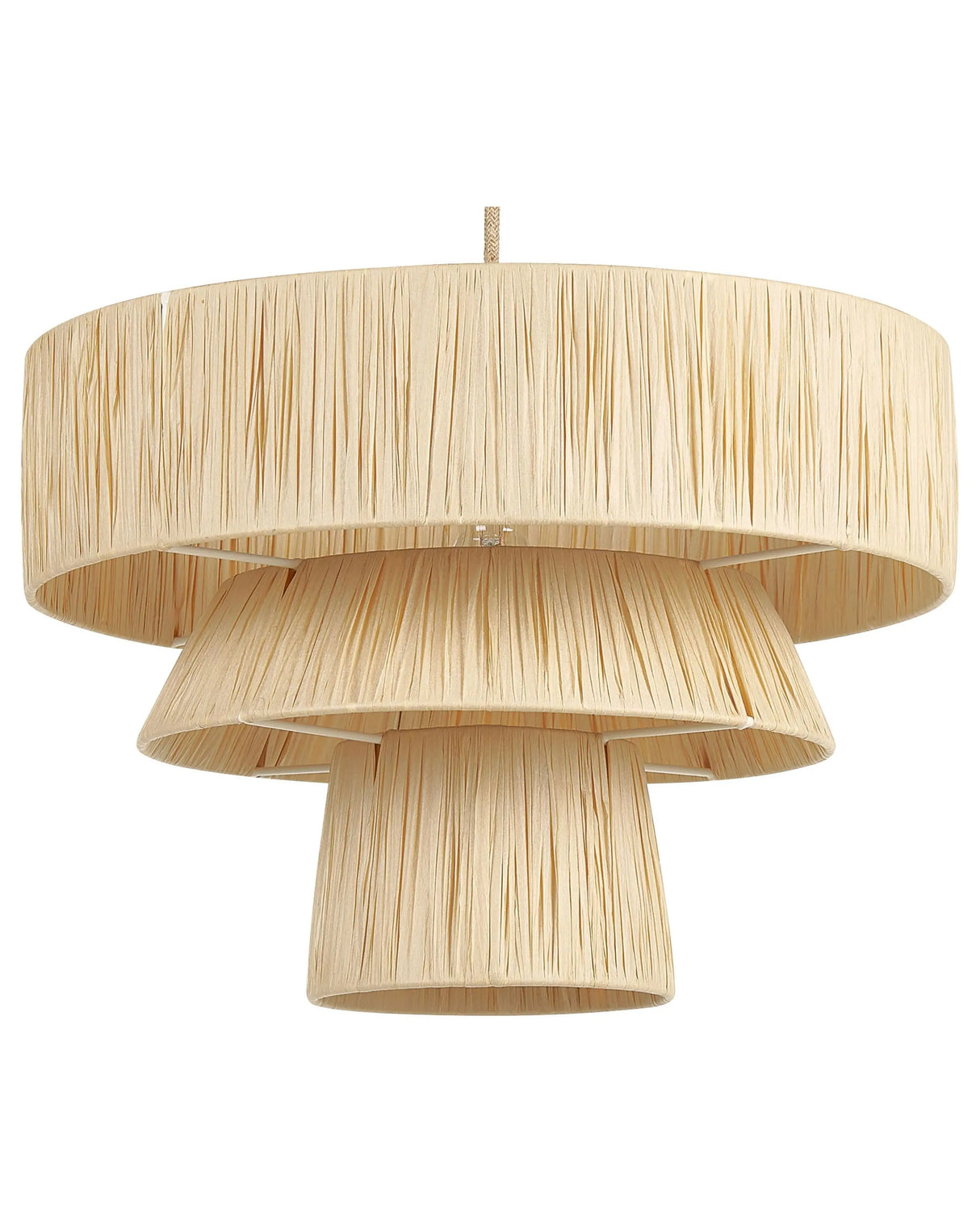 Pendant Lamp Natural Paper Textured Shade Japandi Natural Style Jute Cord Beliani