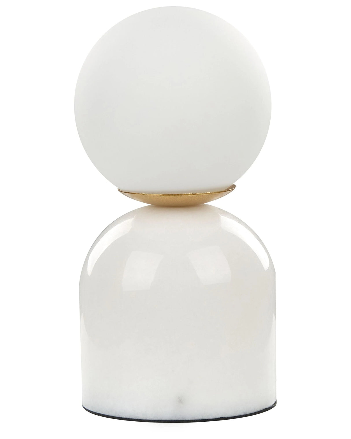 Table Lamp White Glass Round Shade Marble Base Nightstand Single Light Modern Design Home Accessories Living Room Beliani