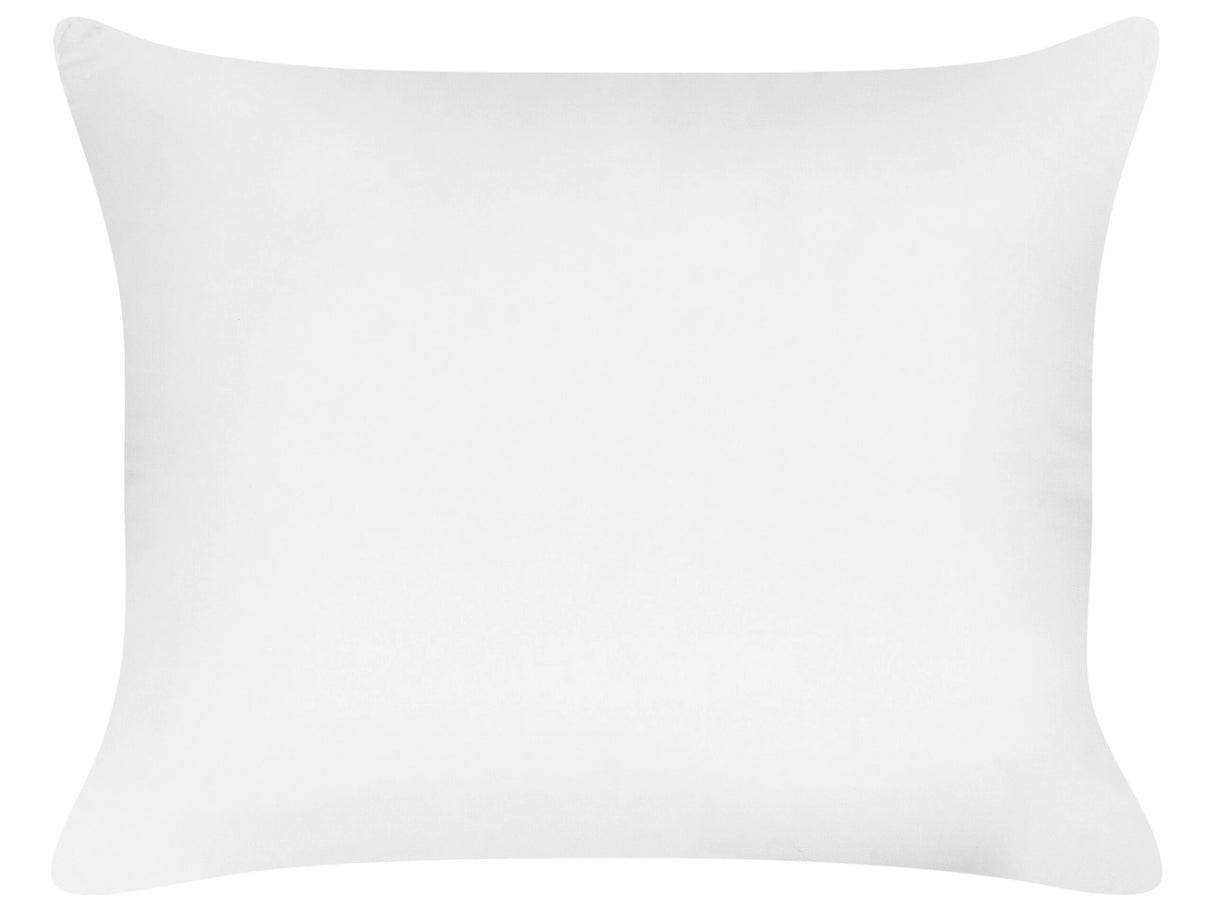 Bed Pillow White Lyocell Japara Cotton Rectangular 50 x 60 cm Polyester Filling Low Profile Sleeping Cushion Bedroom Beliani