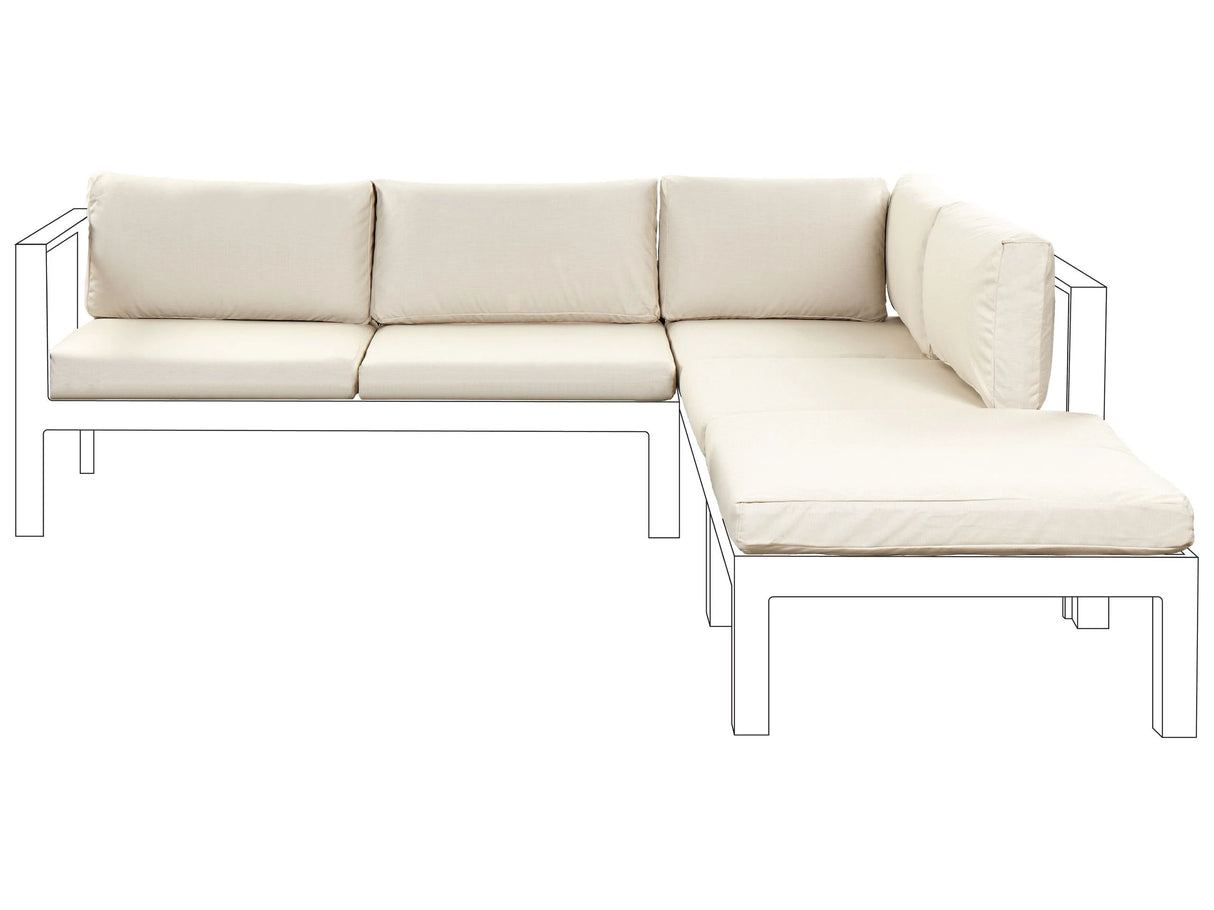 Outdoor Cushion Cover Set Beige Polyester Water Repellent Extra Covers Set UV Protection with Zip Beliani