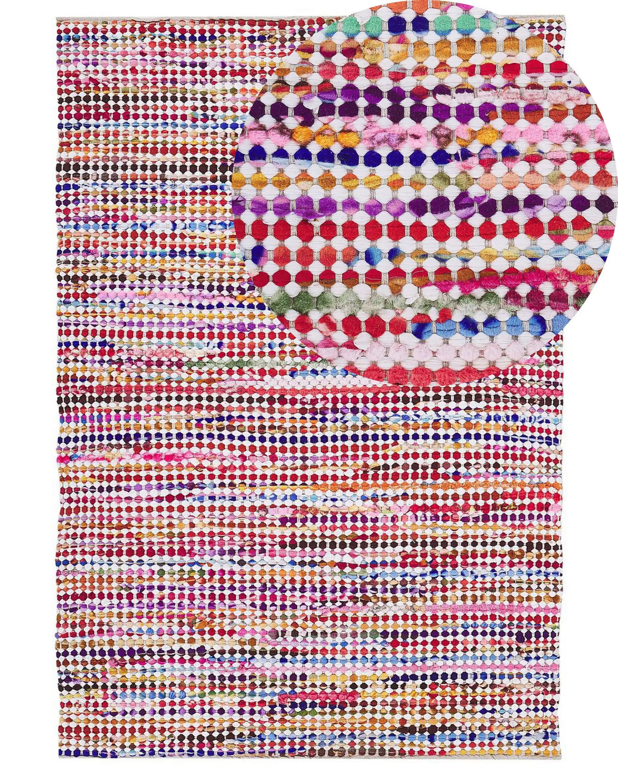 Rag Rug Multicolour 160 x 230 cm Rectangular Hand Woven Boho Eclectic Beliani