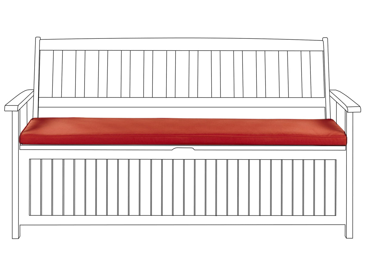 Outdoor Seat Pad Red Polyester Water Resistant Bench Cushion 45 x 148 cm Garden Beliani
