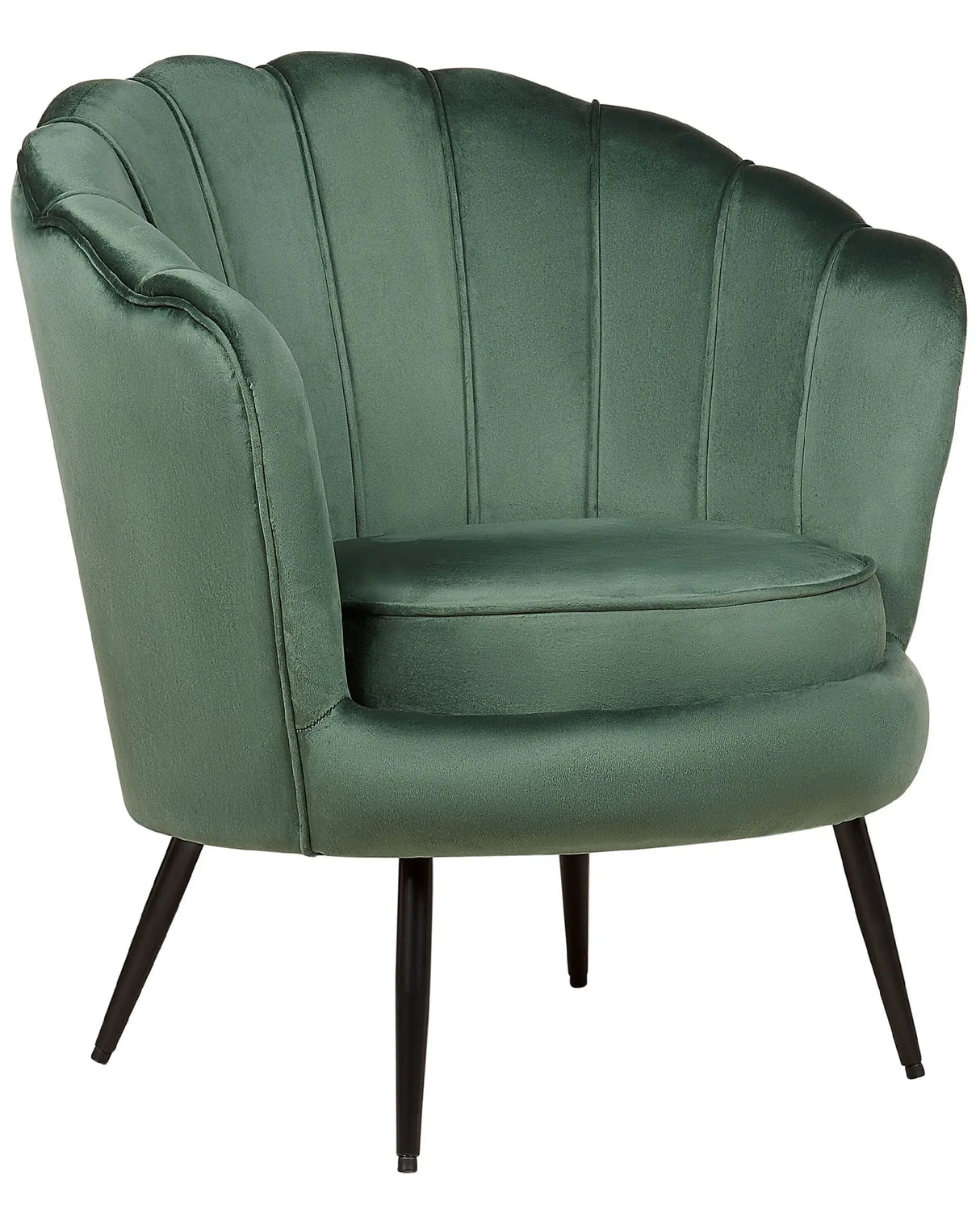 Armchair Green Velvet Novelty Shape Metal Legs Retro Beliani