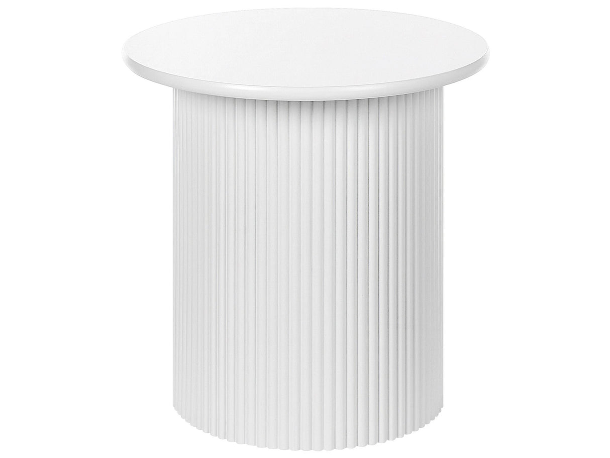 Side Table White MDF Tabletop Base 60 cm Classic Modern Design Living Room Furniture Beliani